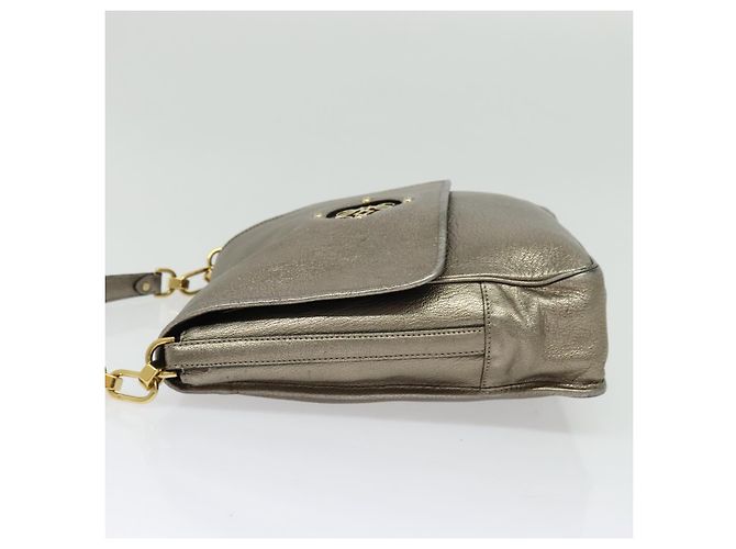 LOEWE Borsa a Spalla Anagram Pelle Dorata Auth yk19406 D'oro - vista 3