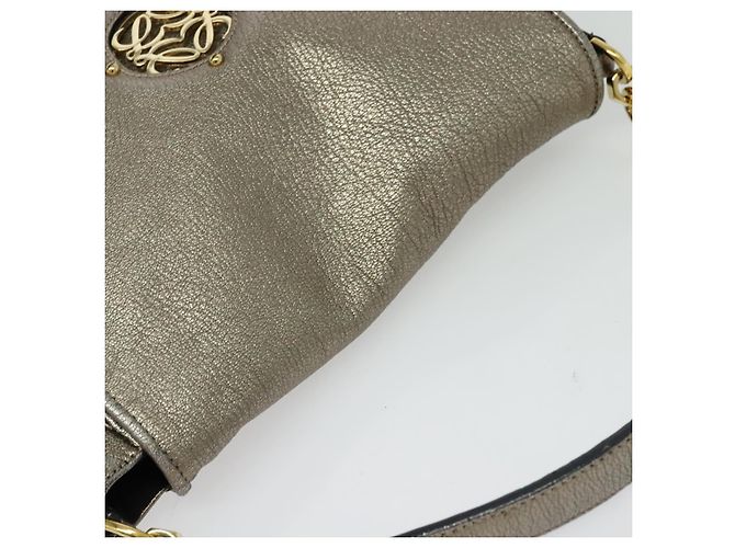 LOEWE Borsa a Spalla Anagram Pelle Dorata Auth yk19406 D'oro - vista 6