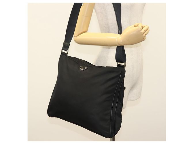 Borsa a Spalla PRADA Nylon Nero Argento Autentica yk19379 - vista 23