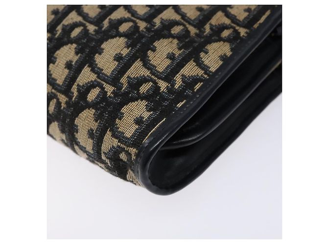 Borsa Clutch in Tela Trotter Christian Dior Blu Oro Auth 140289 - vista 10