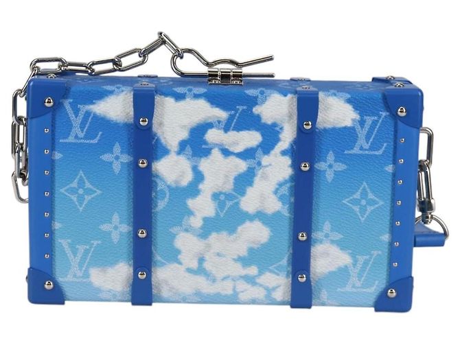 LOUIS VUITTON Monogram Clouds Trunk Clutch Blu Bianco M20403 Auth 140899SM - vista 13