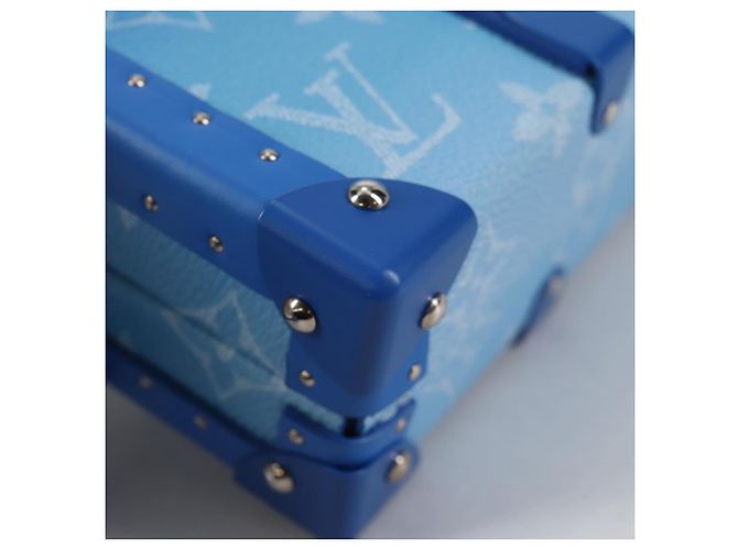 LOUIS VUITTON Monogram Clouds Trunk Clutch Blu Bianco M20403 Auth 140899SM - vista 15