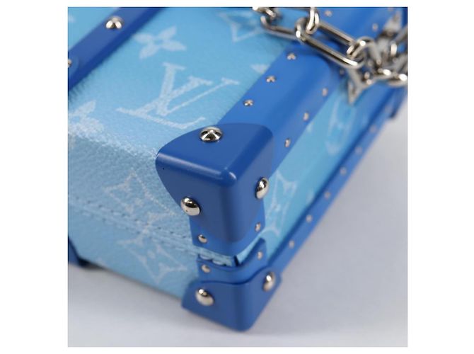 LOUIS VUITTON Monogram Clouds Trunk Clutch Blu Bianco M20403 Auth 140899SM - vista 16