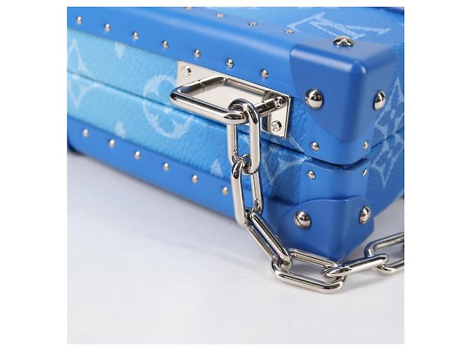 LOUIS VUITTON Monogram Clouds Trunk Clutch Blu Bianco M20403 Auth 140899SM - vista 18