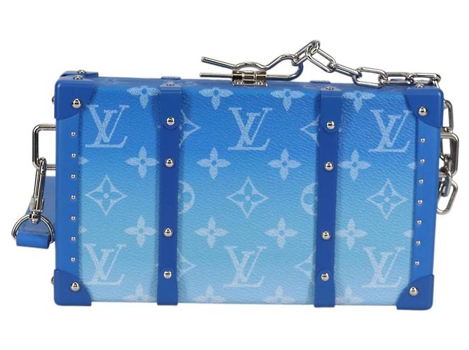 LOUIS VUITTON Monogram Clouds Trunk Clutch Blu Bianco M20403 Auth 140899SM - vista 2
