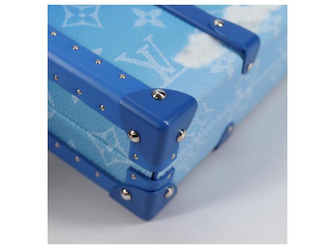 LOUIS VUITTON Monogram Clouds Trunk Clutch Blu Bianco M20403 Auth 140899SM - vista 7