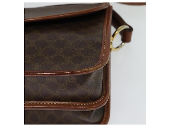 Céline Borsa a Spalla in Tela Macadam CELINE in Pelle PVC Marrone Oro Auth 140198 D'oro - vista 15