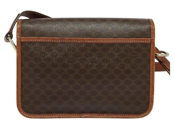 Céline Borsa a Spalla in Tela Macadam CELINE in Pelle PVC Marrone Oro Auth 140198 D'oro - vista 2