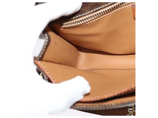 Céline Borsa a Spalla in Tela Macadam CELINE in Pelle PVC Marrone Oro Auth 140198 D'oro - vista 21