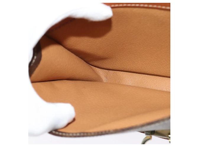 Céline Borsa a Spalla in Tela Macadam CELINE in Pelle PVC Marrone Oro Auth 140198 D'oro - vista 24