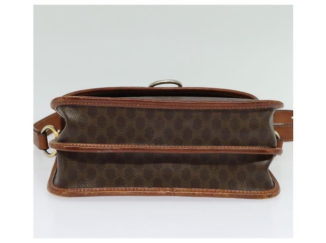 Céline Borsa a Spalla in Tela Macadam CELINE in Pelle PVC Marrone Oro Auth 140198 D'oro - vista 5