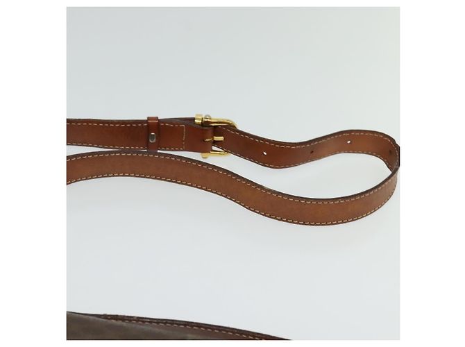 Céline Borsa a Spalla in Tela Macadam CELINE in Pelle PVC Marrone Oro Auth 140198 D'oro - vista 8