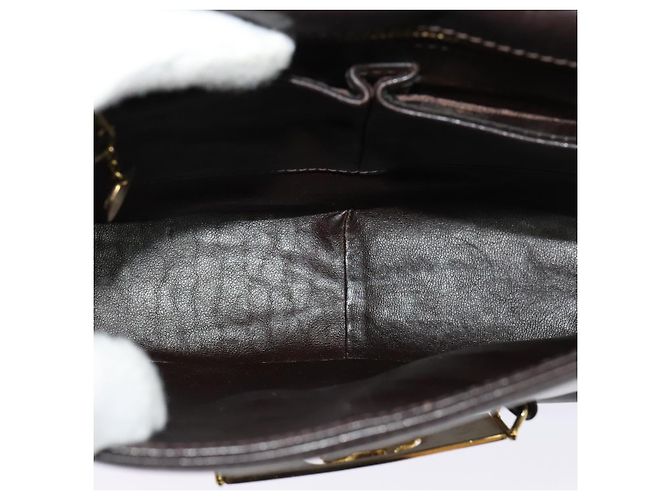 Borsa a Spalla CÉLINE Carrozza in Pelle Marrone Oro Auth 140615 D'oro - vista 11