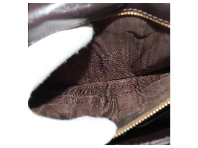 Borsa a Spalla CÉLINE Carrozza in Pelle Marrone Oro Auth 140615 D'oro - vista 12
