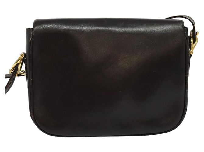 Borsa a Spalla CÉLINE Carrozza in Pelle Marrone Oro Auth 140615 D'oro - vista 2