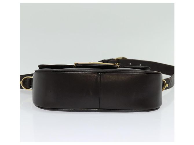 Borsa a Spalla CÉLINE Carrozza in Pelle Marrone Oro Auth 140615 D'oro - vista 5