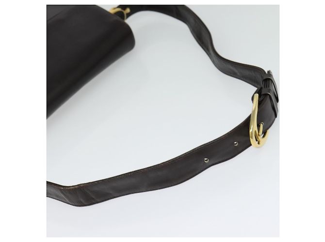 Borsa a Spalla CÉLINE Carrozza in Pelle Marrone Oro Auth 140615 D'oro - vista 7