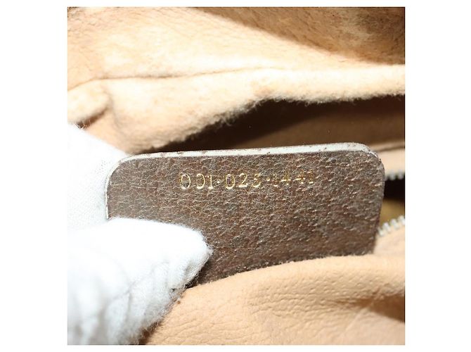 Borsa a Spalla GUCCI GG Supreme Web Sherry Line PVC Beige Oro Rosso Auth ep10859 D'oro - vista 21