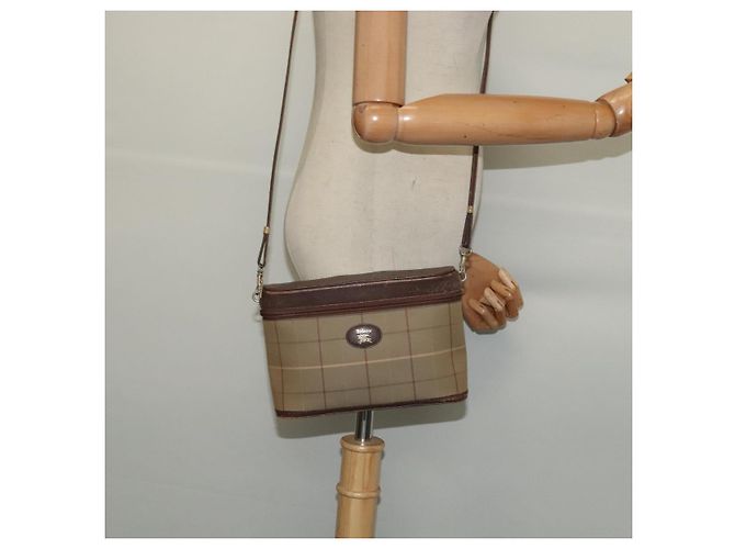 Autre Marque Borsa a spalla Burberrys Nova Check in tela beige oro Auth ep10865 D'oro - vista 19