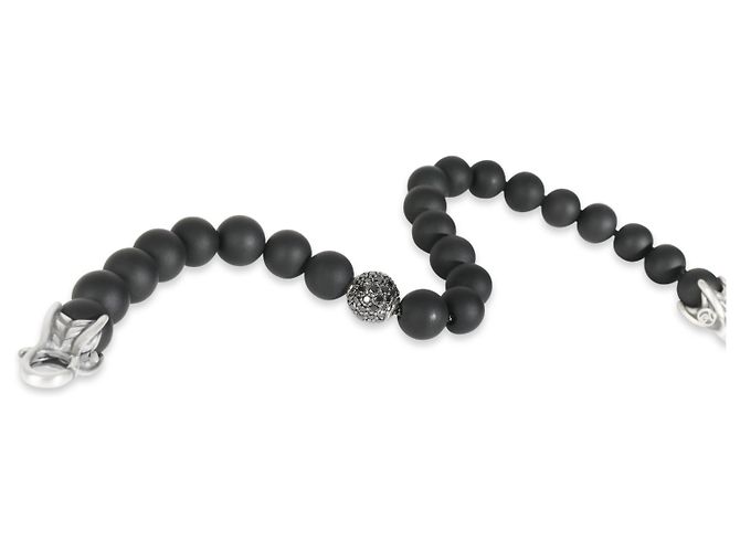 Bracciale in argento sterling con perle spirituali e diamanti David Yurman - vista 2