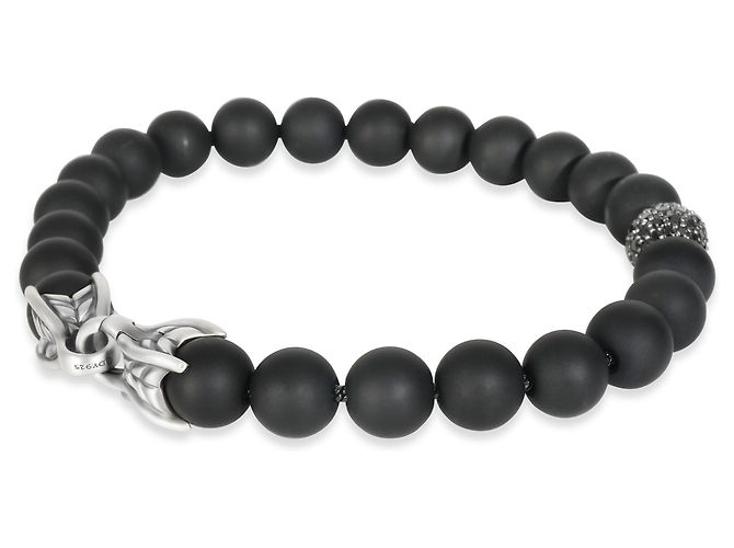 Bracciale in argento sterling con perle spirituali e diamanti David Yurman - vista 3