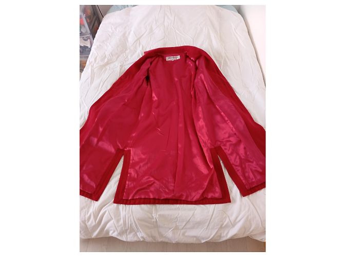 Abrigo de lana rojo Yves Saint Laurent Talla 38 Roja - vista 2