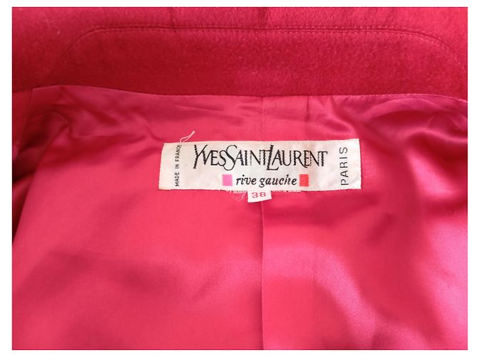 Abrigo de lana rojo Yves Saint Laurent Talla 38 Roja - vista 4