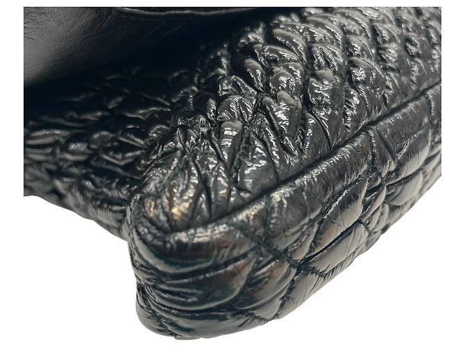 Miu Miu Matelassé Schmuck-Lackschwarz 2-Wege-Tasche - Ansicht 4