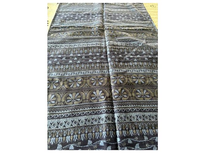 Autre Marque Sciarpa BROCHIER SOIERIE 1890 in Seta e Lana Blu Navy - vista 4