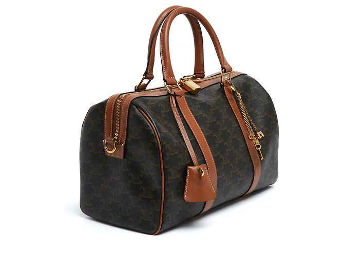 Celine Borsa GM Charms 2025 Boston Triomphe Canvas con Tracolla Céline Marrone - vista 3