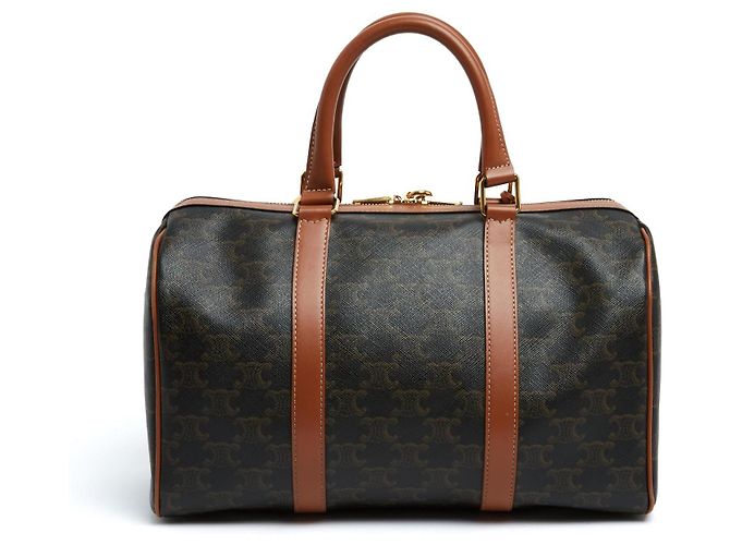 Celine Borsa GM Charms 2025 Boston Triomphe Canvas con Tracolla Céline Marrone - vista 5