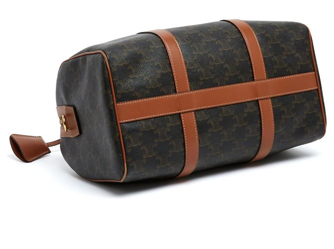Celine Borsa GM Charms 2025 Boston Triomphe Canvas con Tracolla Céline Marrone - vista 6