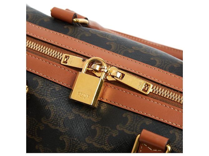 Celine Borsa GM Charms 2025 Boston Triomphe Canvas con Tracolla Céline Marrone - vista 7