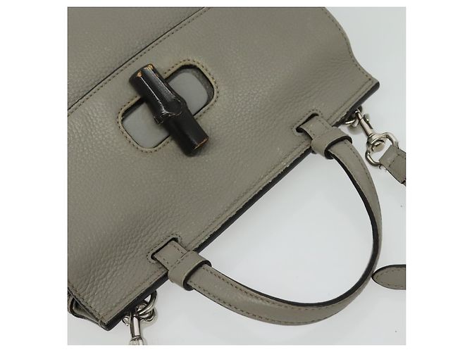 Gucci Bamboo Daily Top Handle in pelle Medium Marrone - vista 7