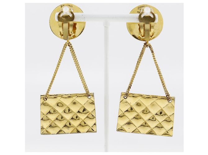 Cambon Chanel Vintage Medaillon Umhängetasche Brosche Metall Golden - Ansicht 2