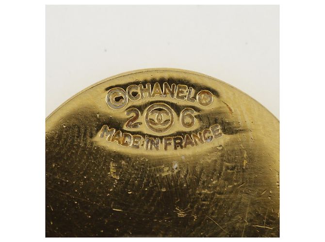 Cambon Chanel Vintage Medaillon Umhängetasche Brosche Metall Golden - Ansicht 6