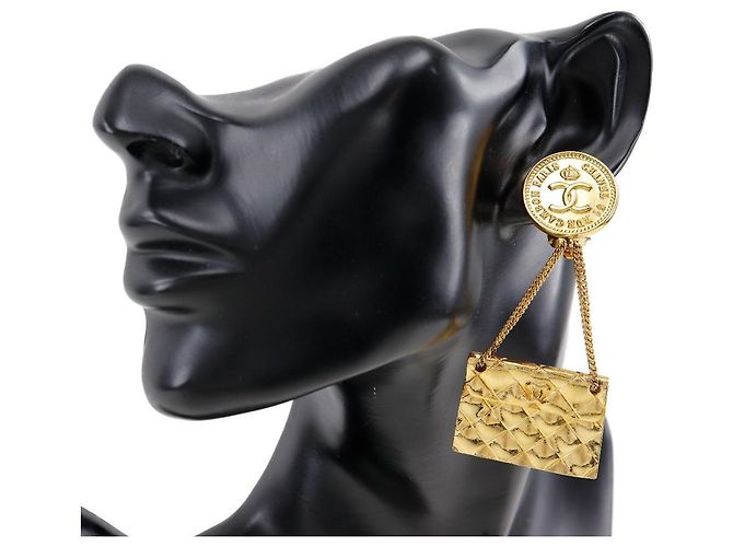 Cambon Chanel Vintage Medaillon Umhängetasche Brosche Metall Golden - Ansicht 7