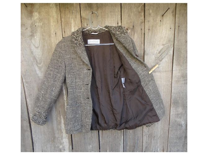 Giacca Max Mara marrone in lana e seta - vista 7
