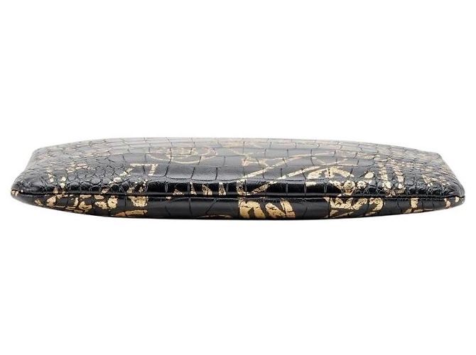 Chanel 19A Paris New York Medium O Clutch aus ägyptischem Krokodil-Prägegraffiti - Ansicht 6