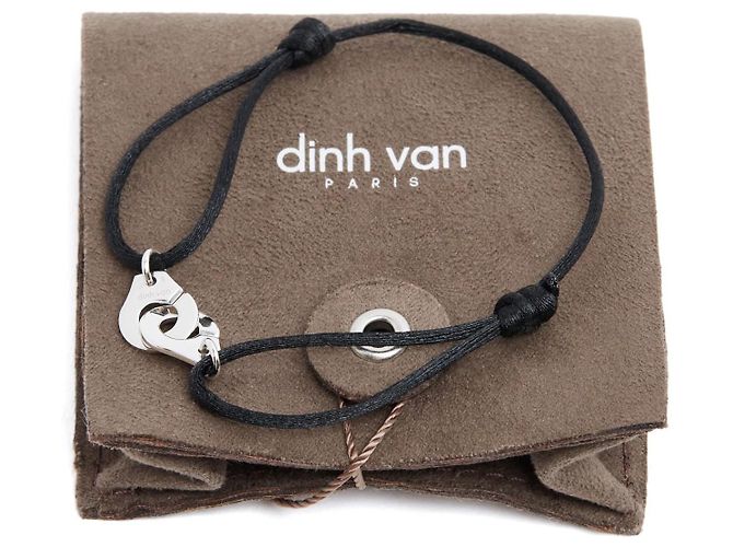 Bracciale Regolabile Dinh Van Menotte in Oro Bianco Argento - vista 4