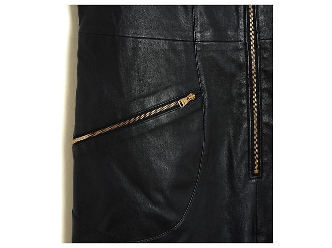 Louis Vuitton Schwarzes Leder Minimal Kleid FR42 UK14 US12 - Ansicht 3