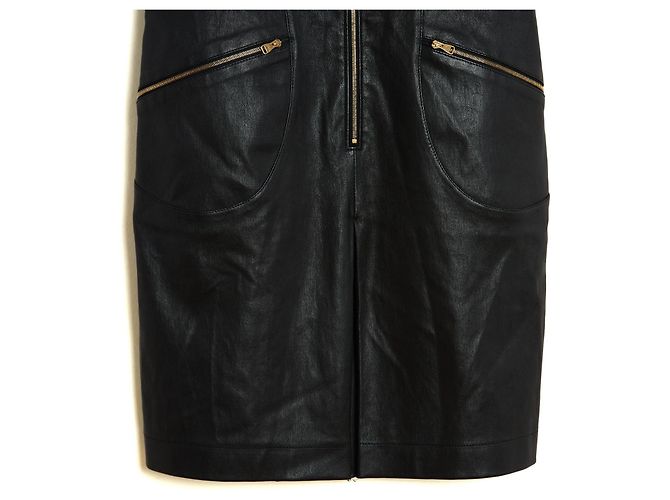 Louis Vuitton Schwarzes Leder Minimal Kleid FR42 UK14 US12 - Ansicht 4