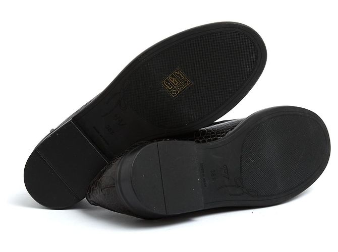 Autre Marque Mocassins Fabrizio Viti Preto EU38.5 Marrom Escuro Preto Couro UK5.5 US8 - vista 5