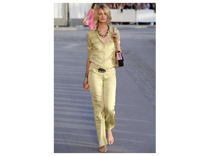 Chanel Seltene XL 11C Saint Tropez Runway Statement Gold Gripoix Perlenring Größe US 6 EU 52 Braun Beige Golden Gold hardware - Ansicht 11