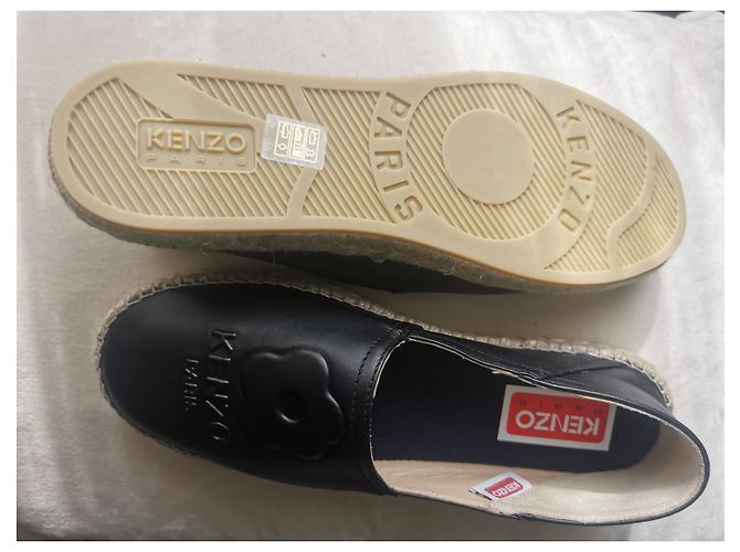 Espadrillas Kenzo Slip On in pelle nera Nero - vista 10