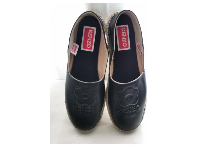 Espadrillas Kenzo Slip On in pelle nera Nero - vista 12
