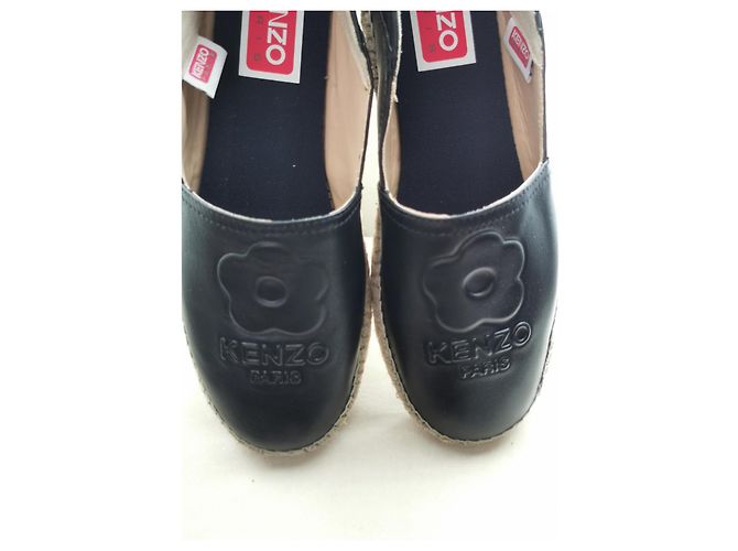 Espadrillas Kenzo Slip On in pelle nera Nero - vista 13