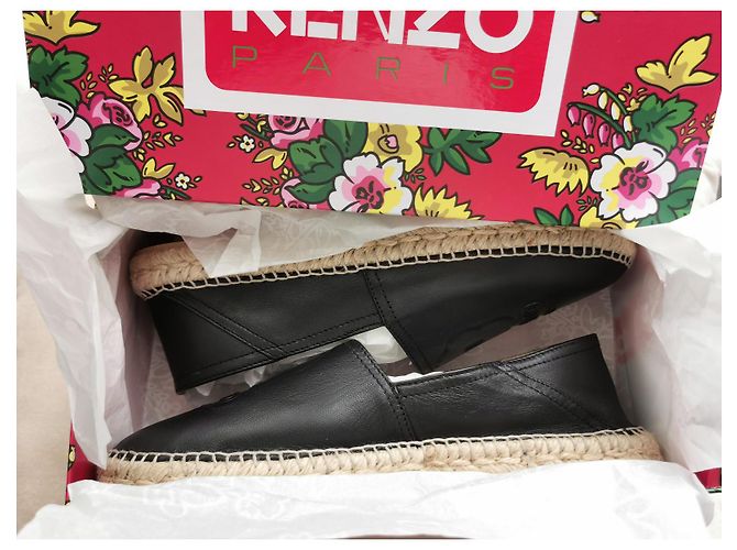 Espadrillas Kenzo Slip On in pelle nera Nero - vista 16