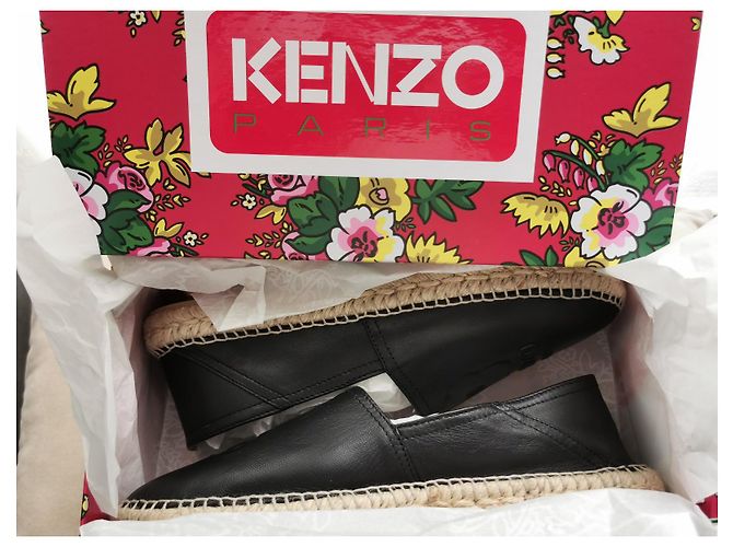 Espadrillas Kenzo Slip On in pelle nera Nero - vista 17