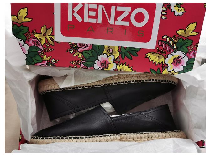 Espadrillas Kenzo Slip On in pelle nera Nero - vista 2
